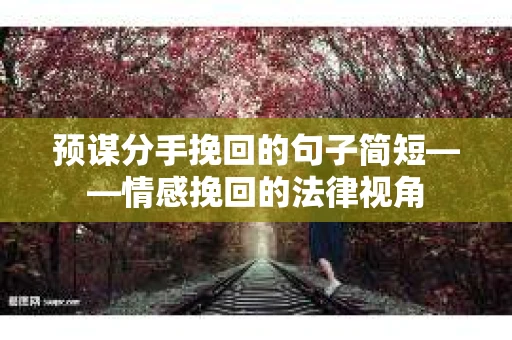 预谋分手挽回的句子简短——情感挽回的法律视角