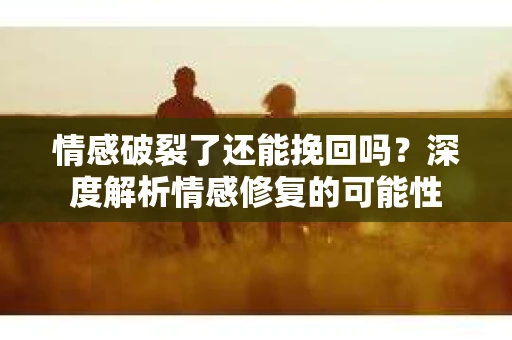 情感破裂了还能挽回吗？深度解析情感修复的可能性