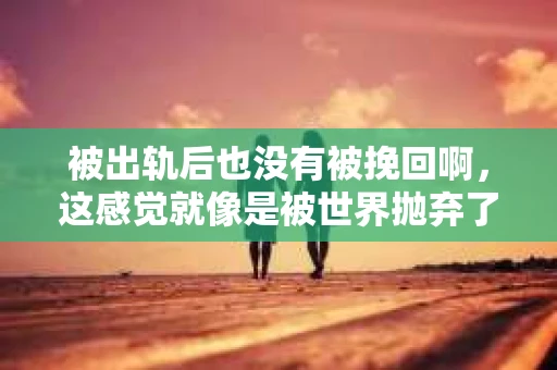 被出轨后也没有被挽回啊，这感觉就像是被世界抛弃了一样。我曾经也经历过这样的事情，那种心如刀割的痛，至今仍记忆犹新。今天，我想和大家聊聊这个话题，希望能给那些正在经历或者曾经经历过类似痛苦的人一些安慰和帮助。