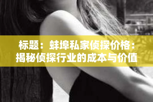 标题：蚌埠私家侦探价格：揭秘侦探行业的成本与价值