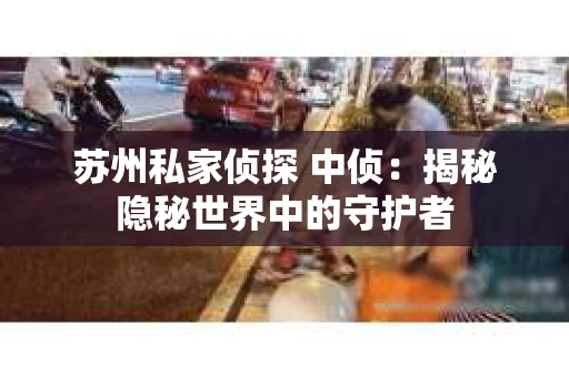 苏州私家侦探 中侦：揭秘隐秘世界中的守护者
