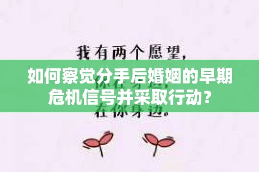 如何察觉分手后婚姻的早期危机信号并采取行动？